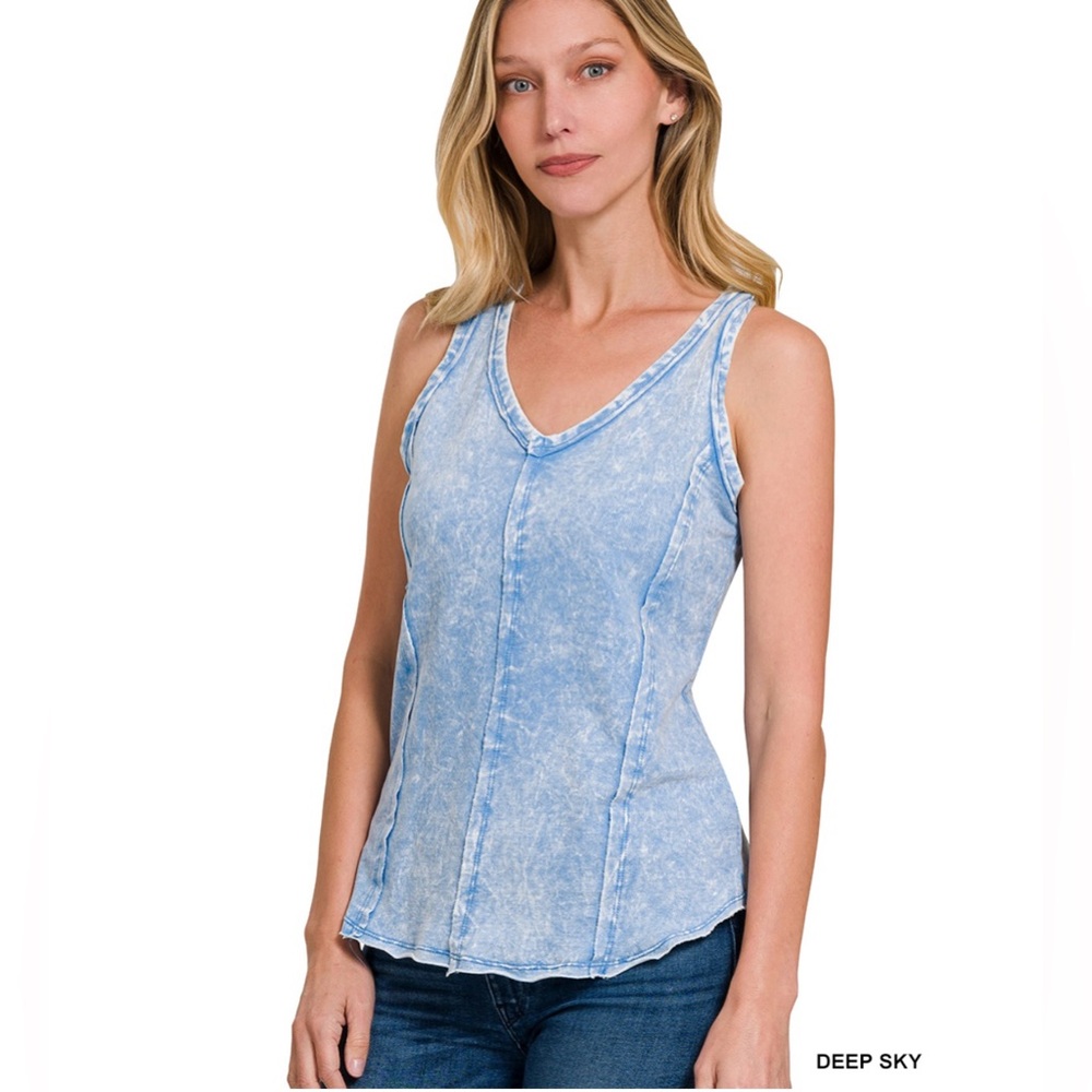NWT ZENANA Small Women's Blue Tank